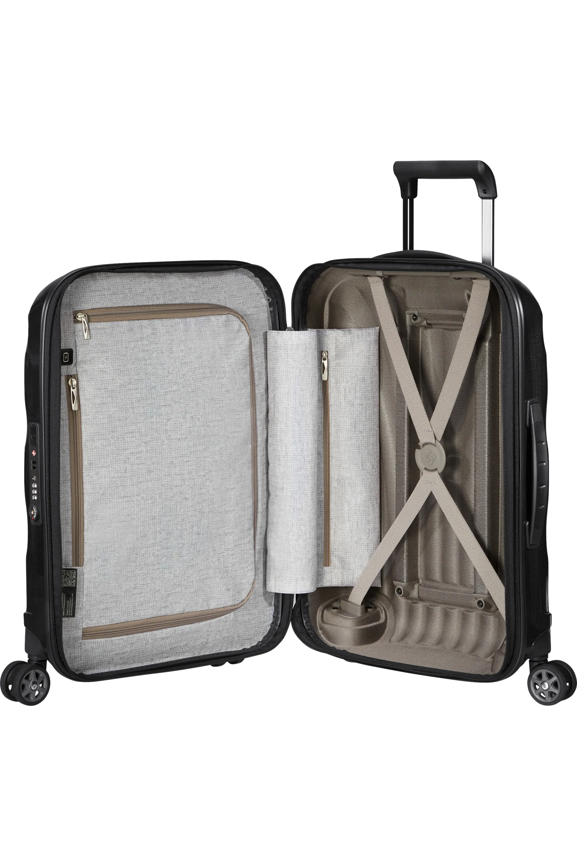 C-Lite Spinner (4 wheels) 55cm Expandable Cabin - Black