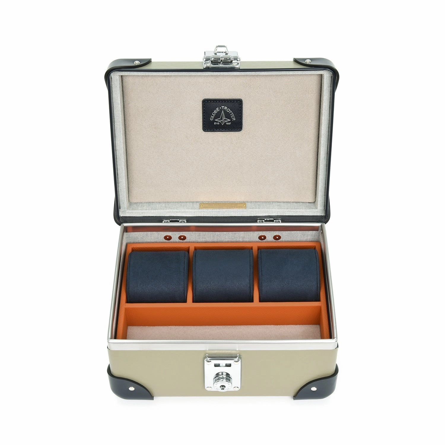 Centenary · 3-Slot Watch Case | Olive/Navy