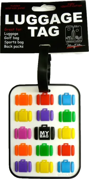 Fifth Avenue Manufacturers Large Heavy Duty Vulcanized Rubber Multi Color Name Tag Multi Luggag