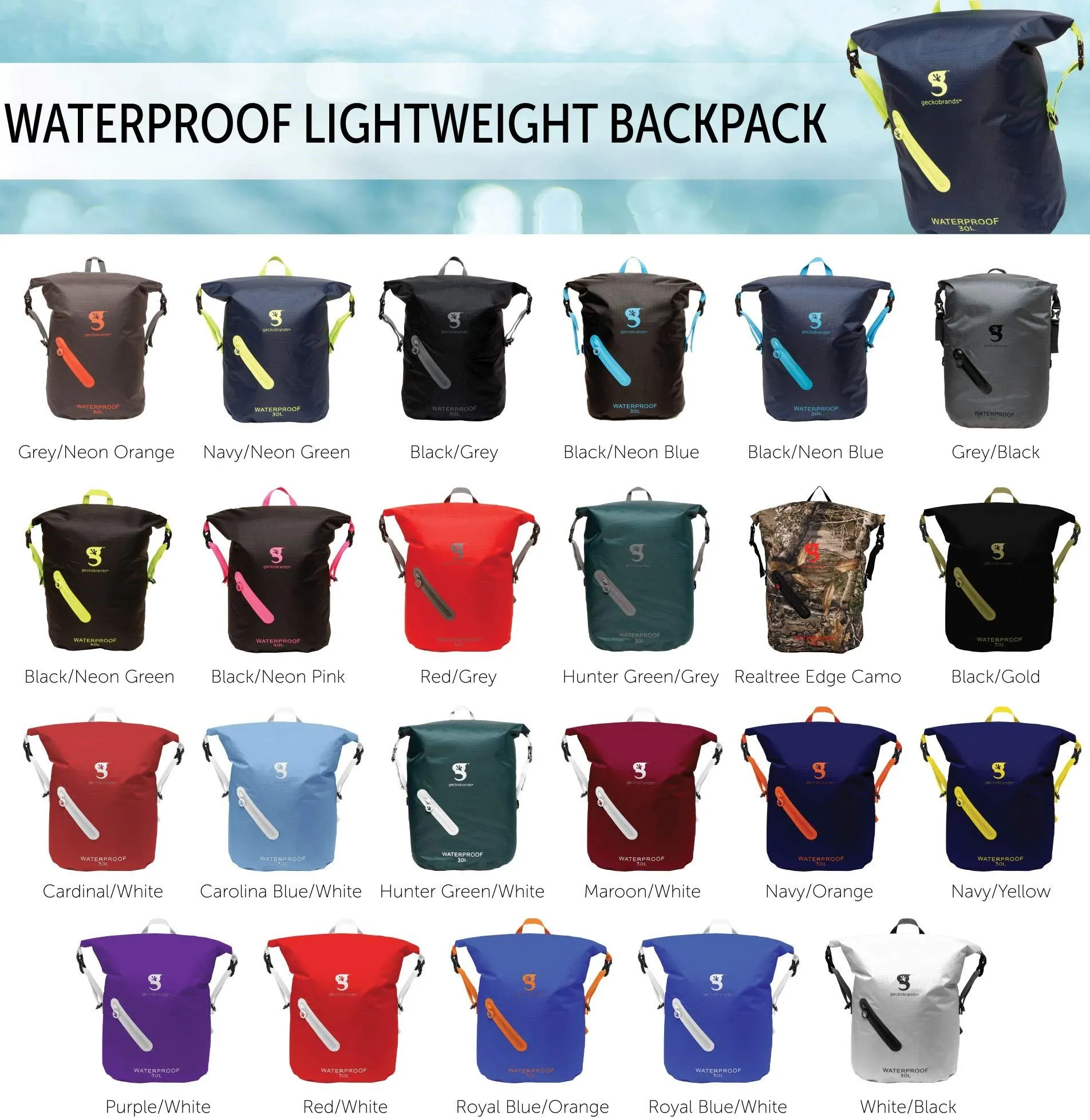 Geckobrands Endeavor Waterproof Backpack