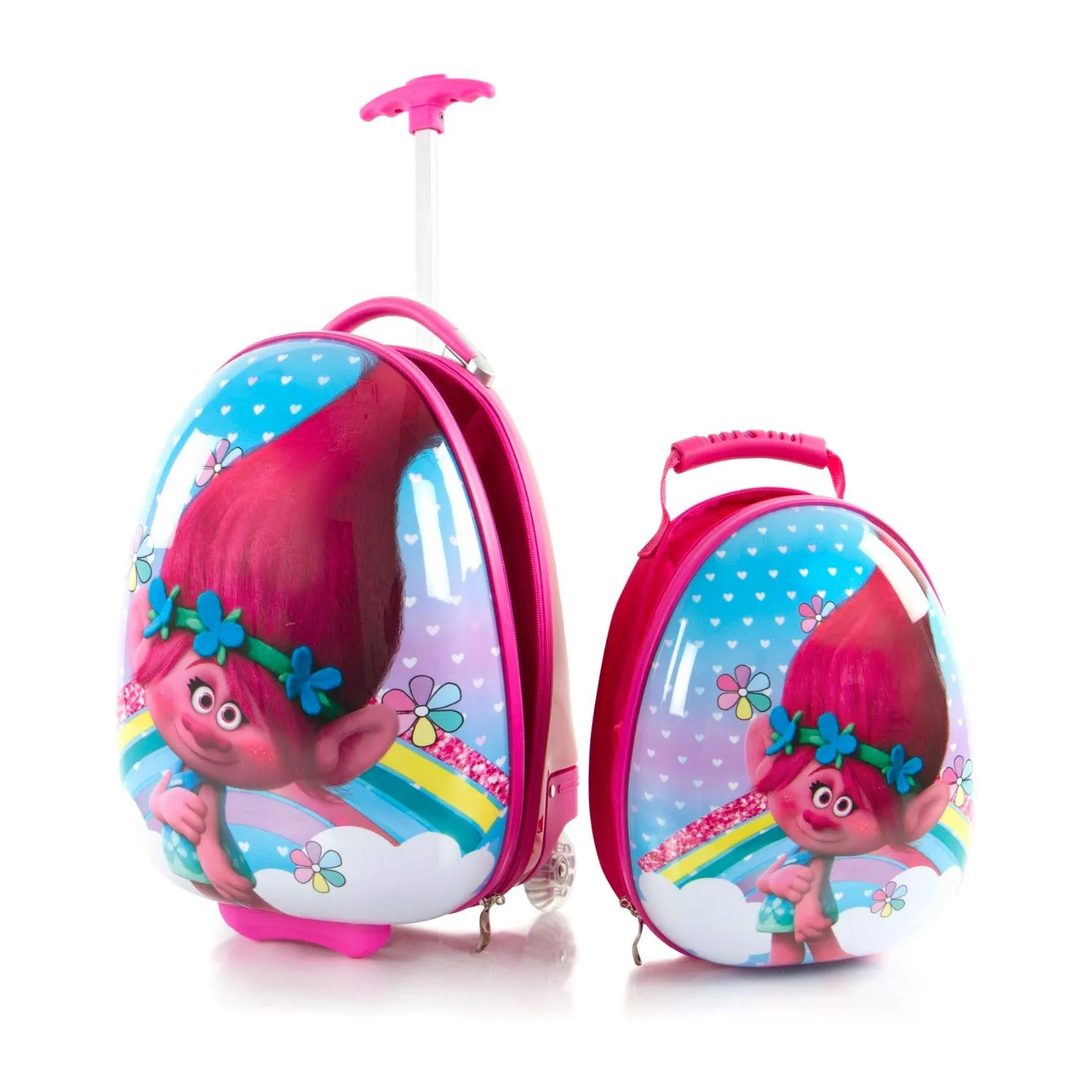 Heys America DreamWorks Egg Shape Trolls Kids Luggage and Backpack Set