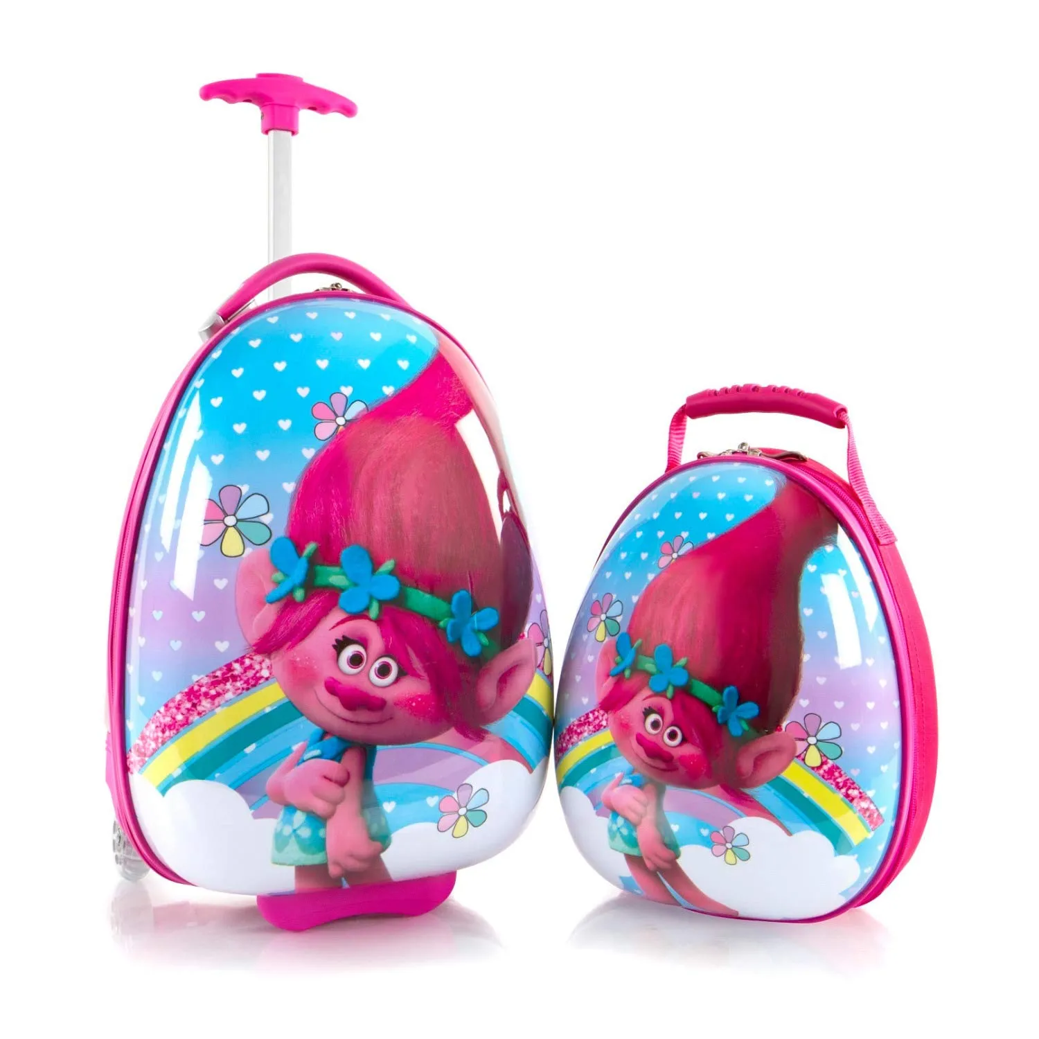 Heys America DreamWorks Egg Shape Trolls Kids Luggage and Backpack Set