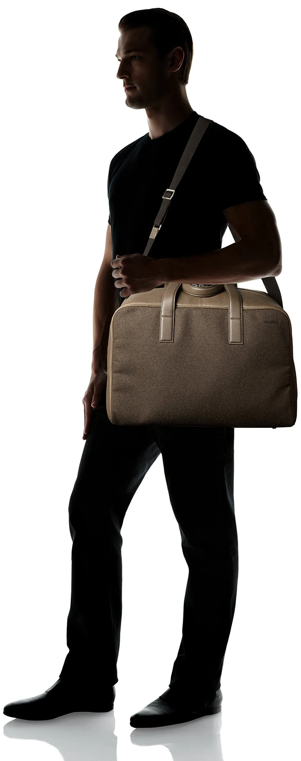 Jack Spade Men's Kahn Wool Leather Overnight Bag
