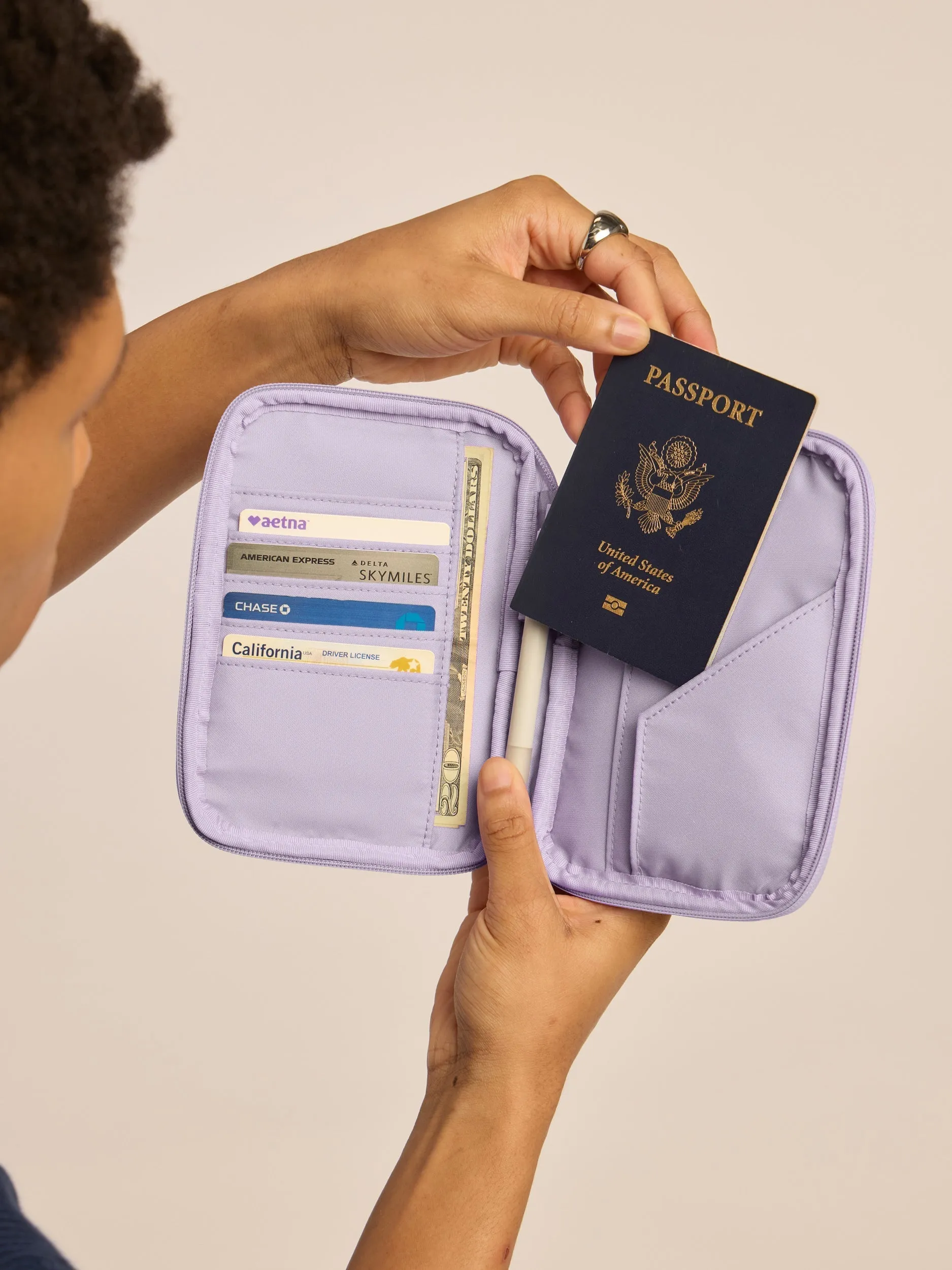 Luka Zippered Passport Wallet