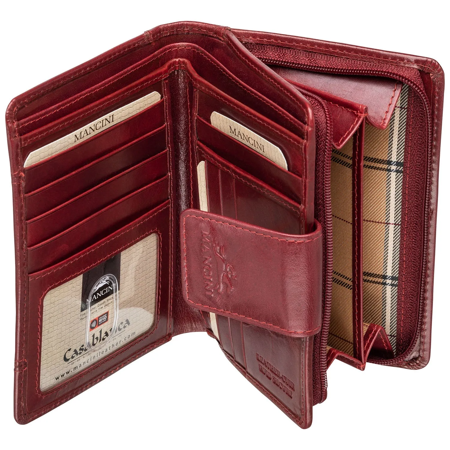 Mancini Ladies' RFID Secure Medium Clutch Wallet