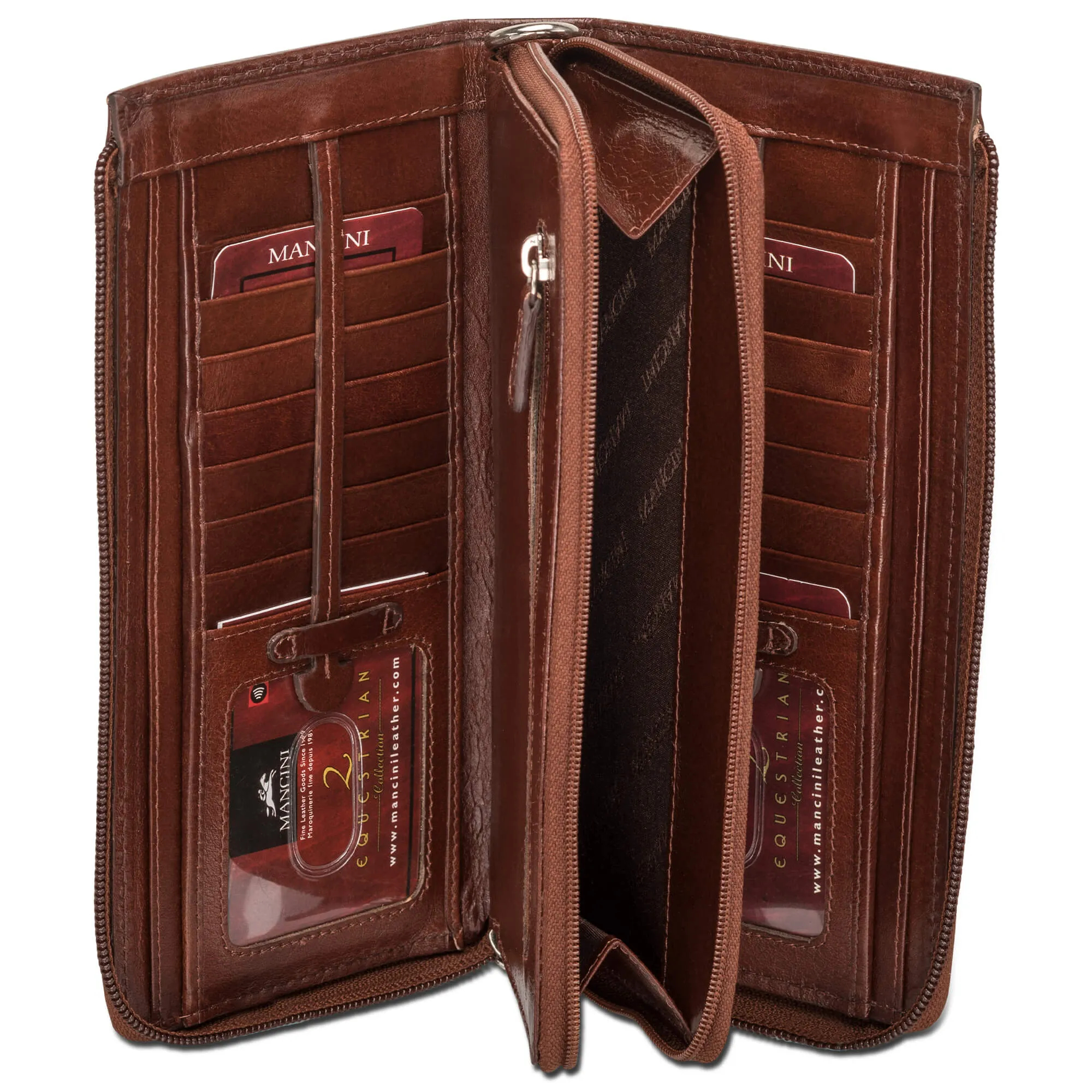 Mancini Ladies' RFID Secure Trifold Wallet