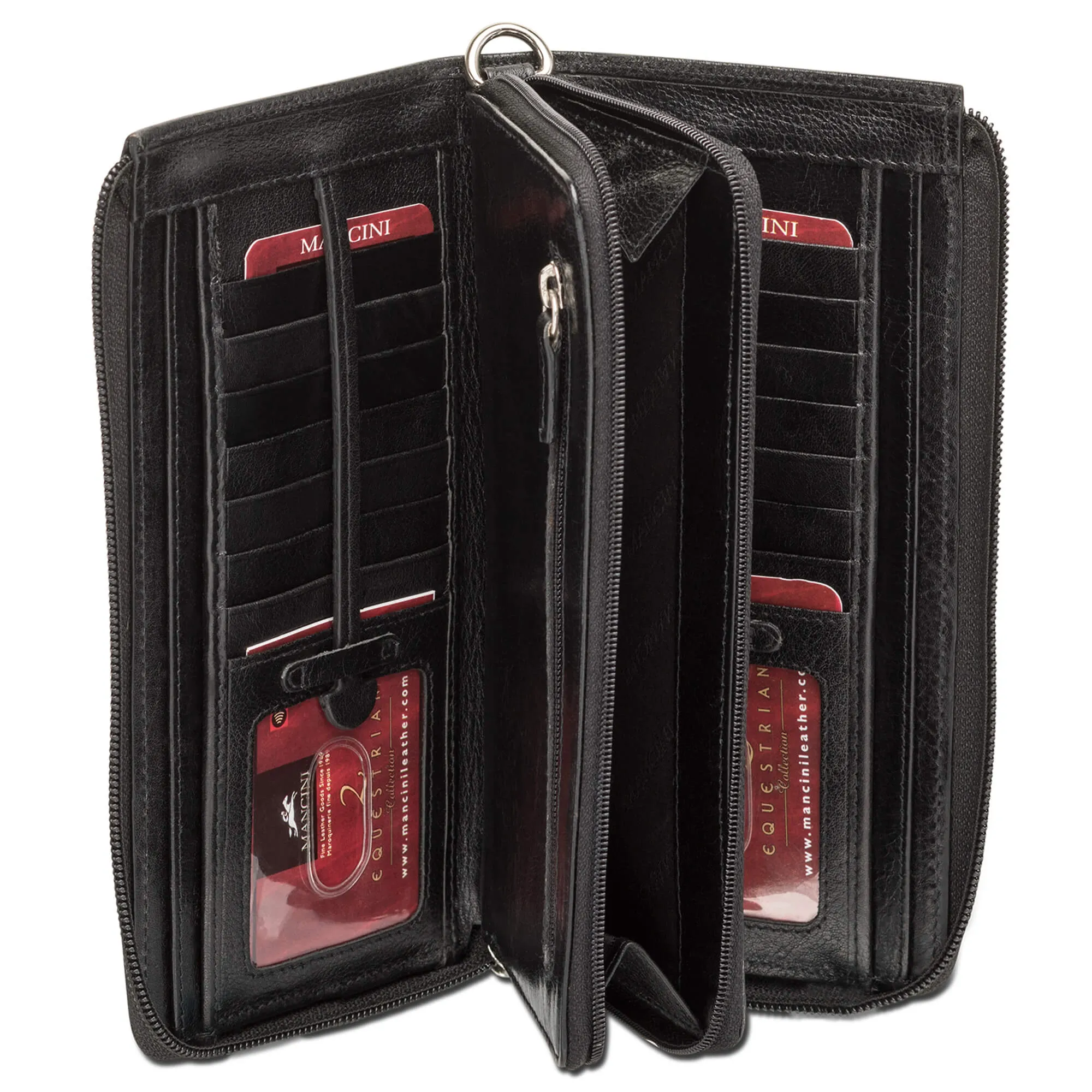 Mancini Ladies' RFID Secure Trifold Wallet