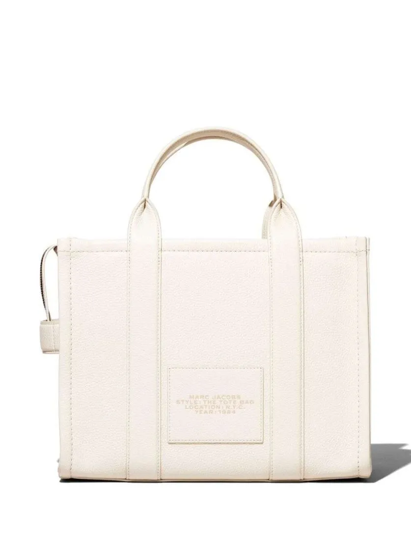 Medium Tote Bag' White Shoulder Bag With Logo