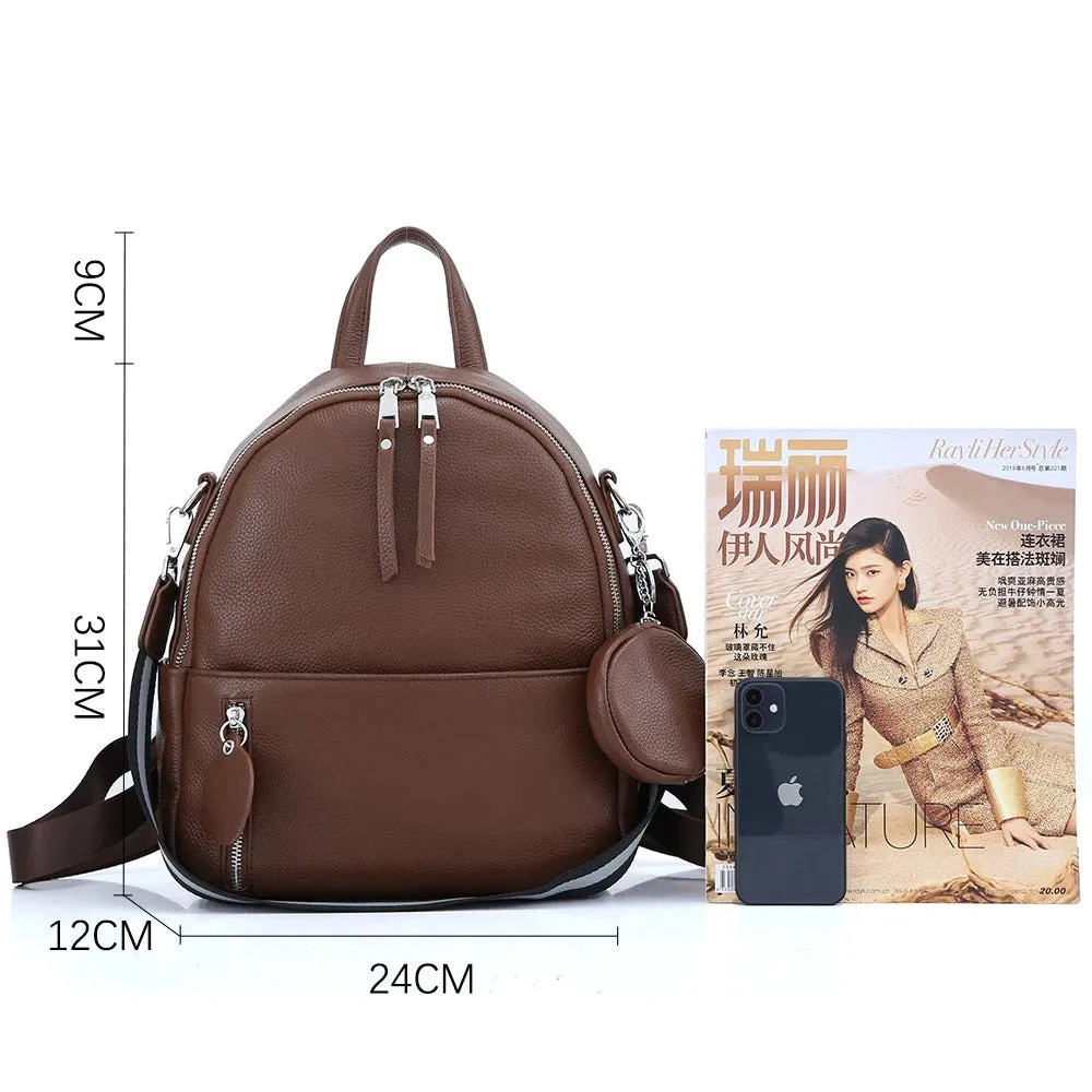 Soft Cowhide Leather Backpack
