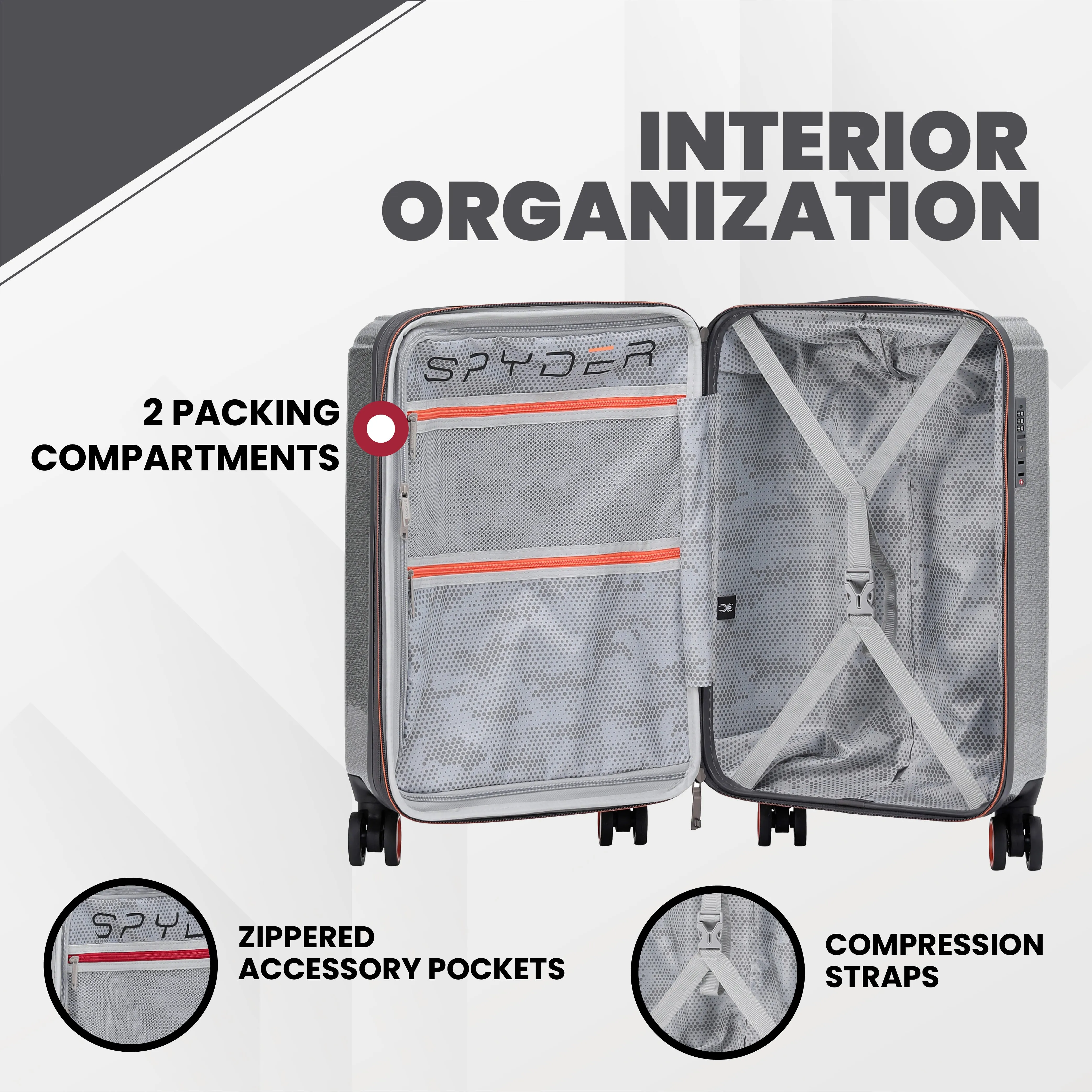 Spyder Traverse Expandable Hardside 25" Medium Check In Spinner
