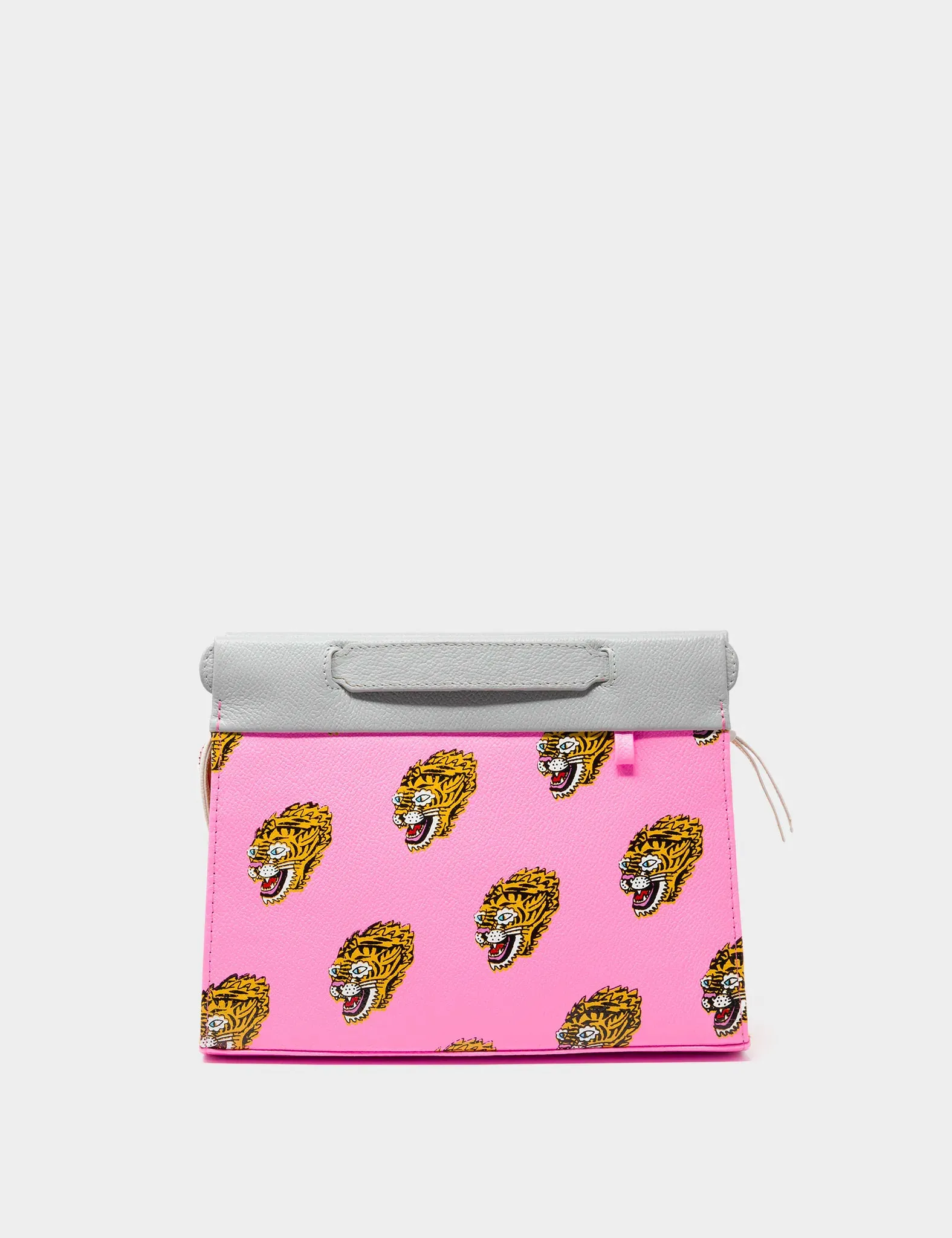 Vali Small Crossbody Bubblegum Pink Leather Bag - Blazing Tiger Design