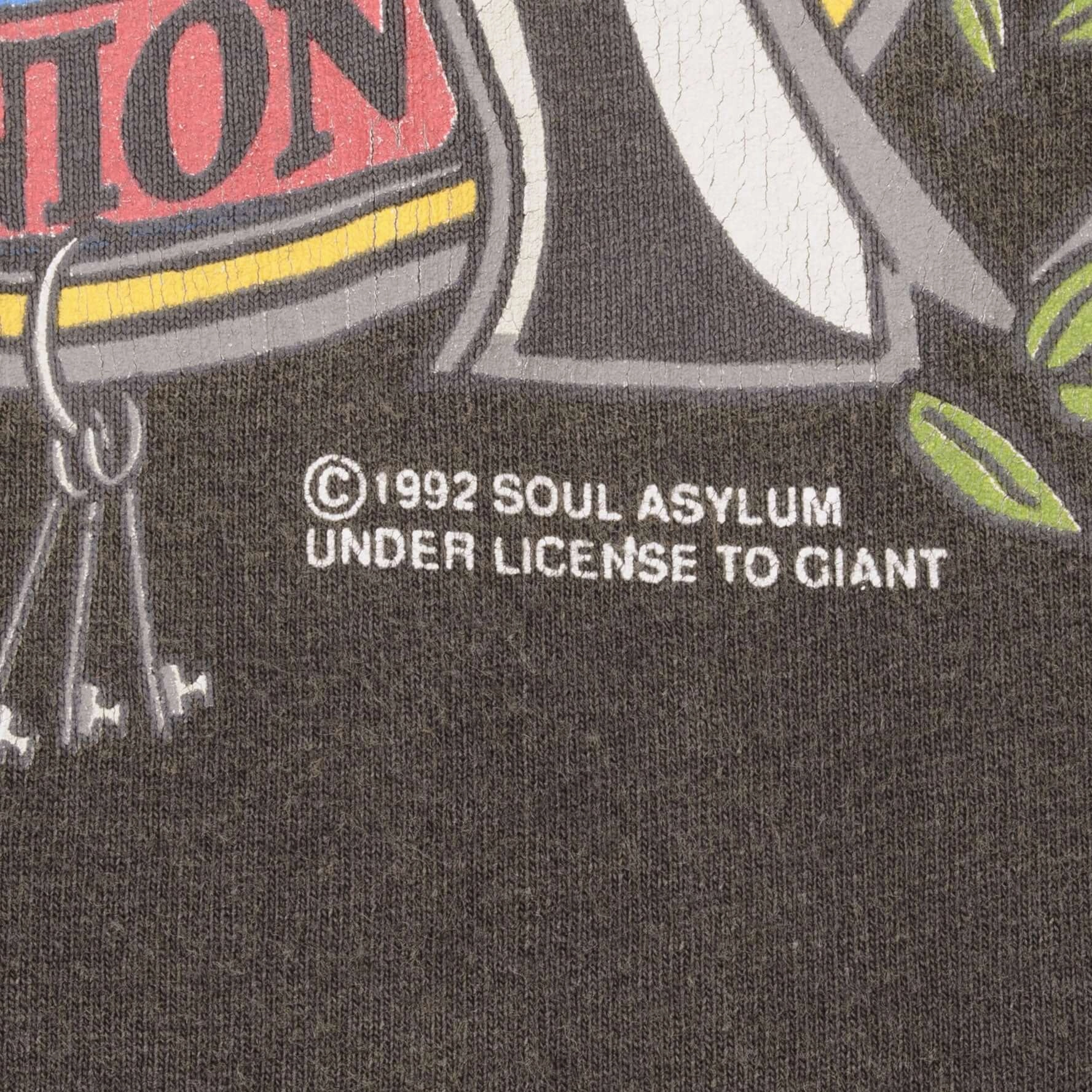VINTAGE SOUL ASYLUM GRAVE DANCERS UNION 1992 GIANT TEE SHIRT LARGE MADE IN USA