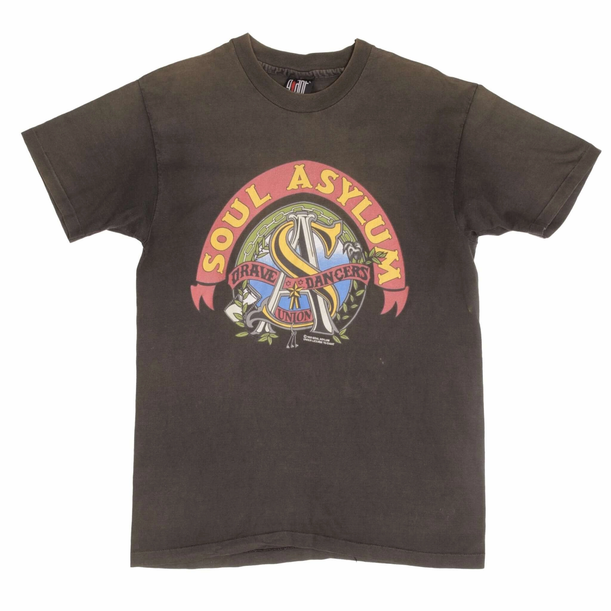 VINTAGE SOUL ASYLUM GRAVE DANCERS UNION 1992 GIANT TEE SHIRT LARGE MADE IN USA