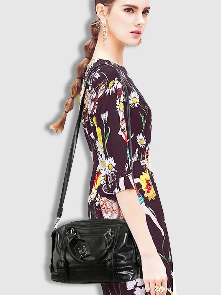 Women Vintage Boston Handbag Shoulder Bag Crossbody Bag
